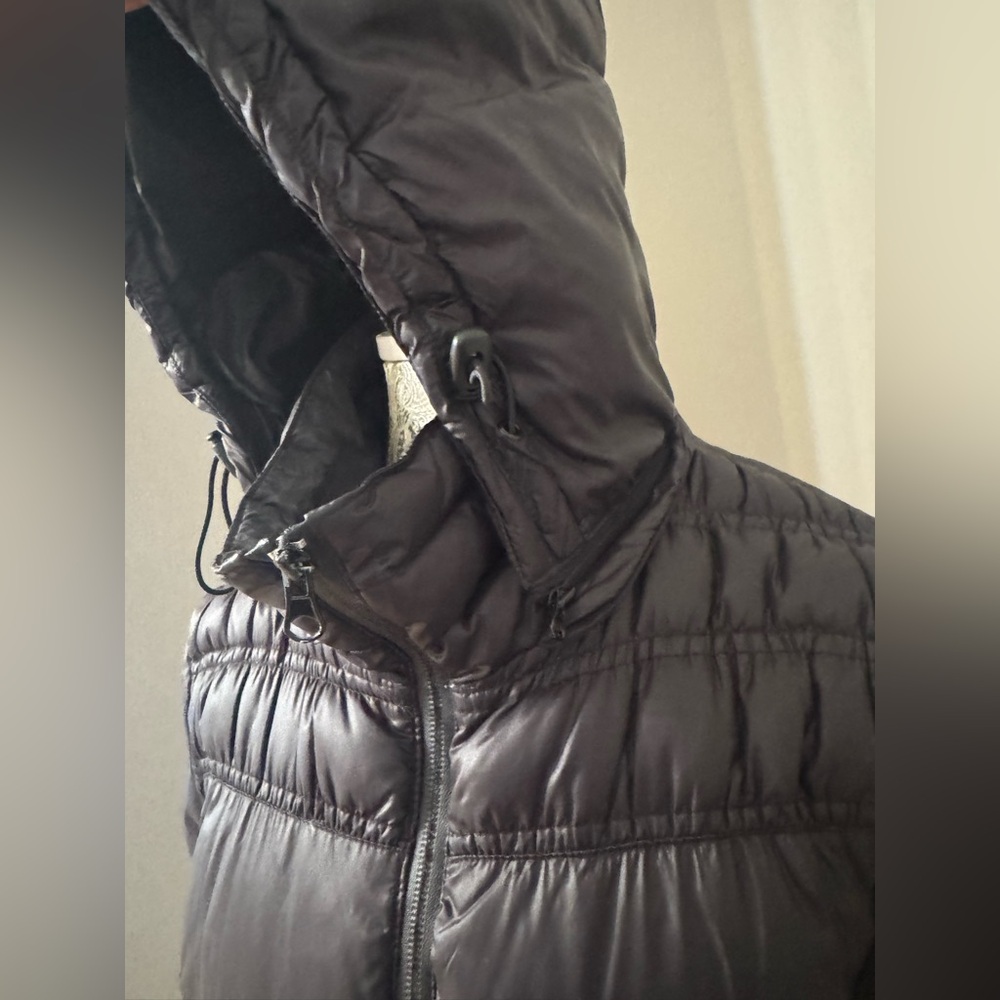 Bebe puffer Black down feather fill hood quilted Coat XS - Picture 9 of 12